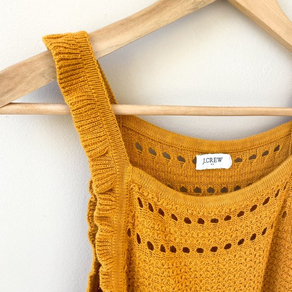 J CREW Ruffle Trim Sweater Tank | Gold | Mustard - Picture 7 of 12